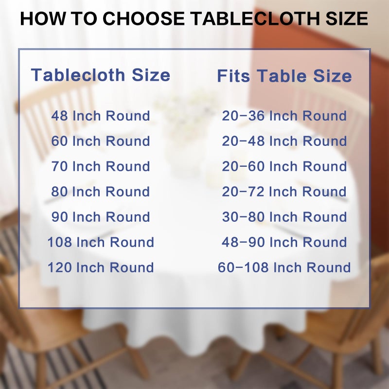 GFCC 48 Inch Round Tablecloth - Round Polyester Tablecloth Round Table Cover Table Cloth for Event Wedding Birthday Party Banquet Restaurant, White - Image 4